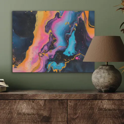 Modern - Marmer - Oranje PET vilt klein -sfeer2