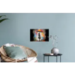 Meisje - Kunst - Paraplu - Graffiti - Kleuren - Muur Muursticker klein -plant
