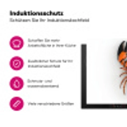 Kreeft - Zwart - Oranje - Wit - Uniek Inductie beschermer vinyl 3mm klein -zzzzzzz-lf-ups
