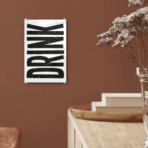 Drink - Zwart - Wit - Decoratie plexiglas 5mm klein -sfeer5