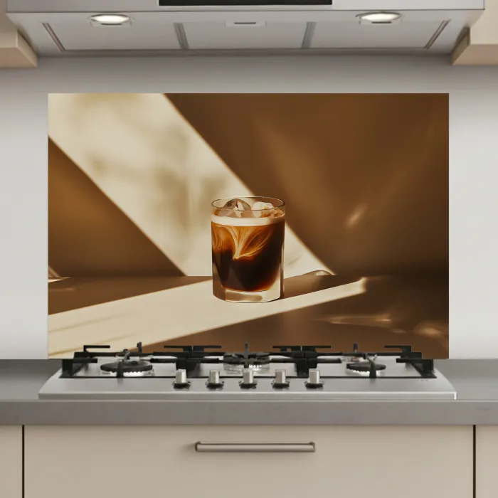 Glas - Ijskoffie - Schaduw - Bruin keuken achterwand spatscherm klein -3d_website