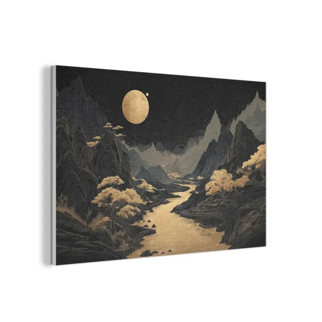 Acoustic Felt - Golden river - Mountains - Moon - Starry sky