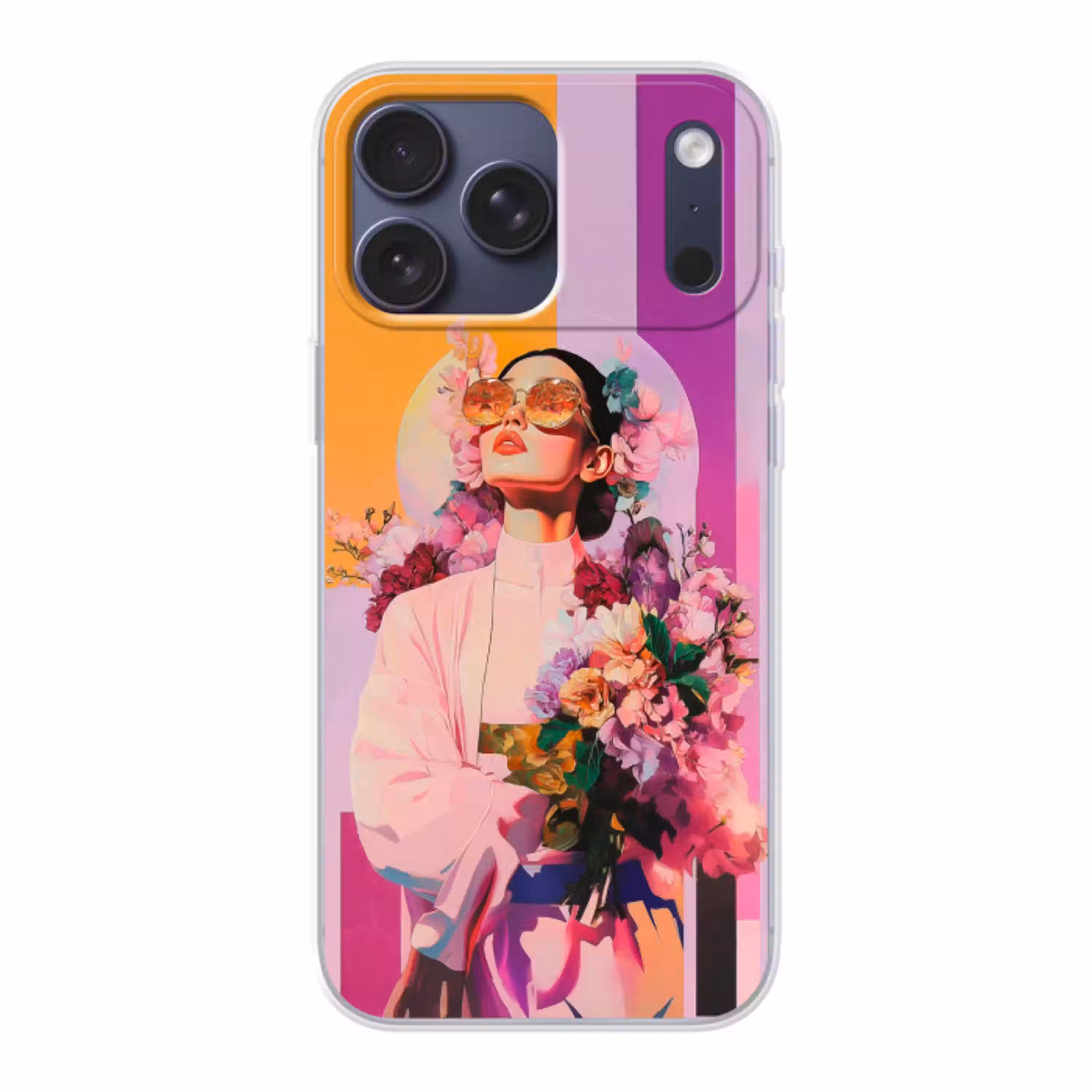 Portret - Vrouw - Abstract - Bloemen Telefoonhoesje iPhone 17 Pro Max klein -3d