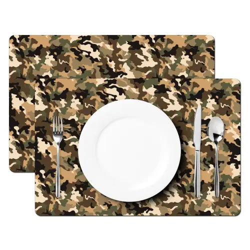 Woestijnkleur - Natuurlijk - Camouflage Placemat vinyl groot 368 -zzsfeer2_Kitchenyeah-website