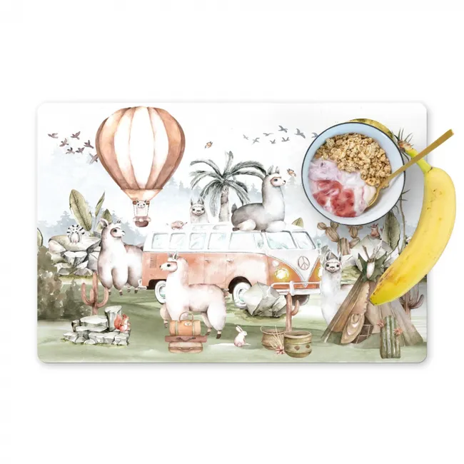 Avontuurlijke Luchtballon Safari Placemat vinyl groot -zzzproduct_Kitchenyeah-website
