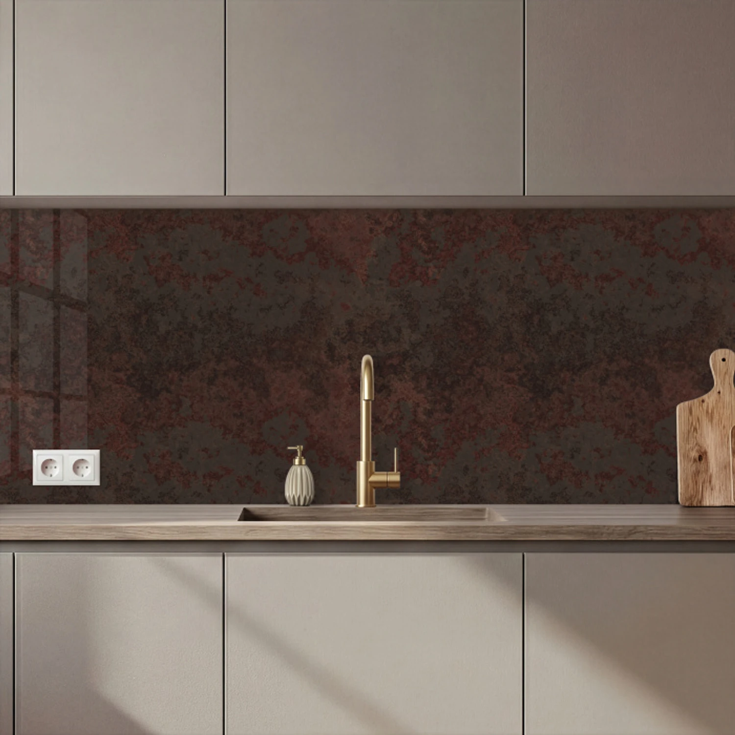 Kitchen splashback - Metal - Rust - Dark - Brown | Kitchenyeah.co.uk