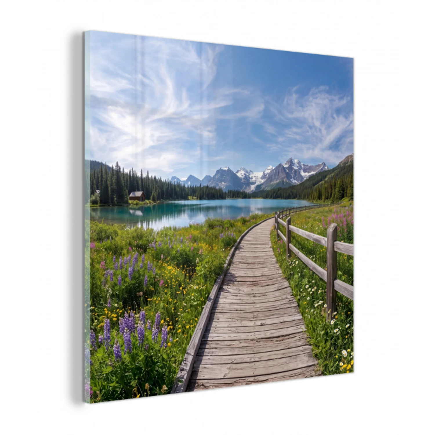 Bergen - Meer - Landschap - Blauw plexiglas 5mm klein -z3d