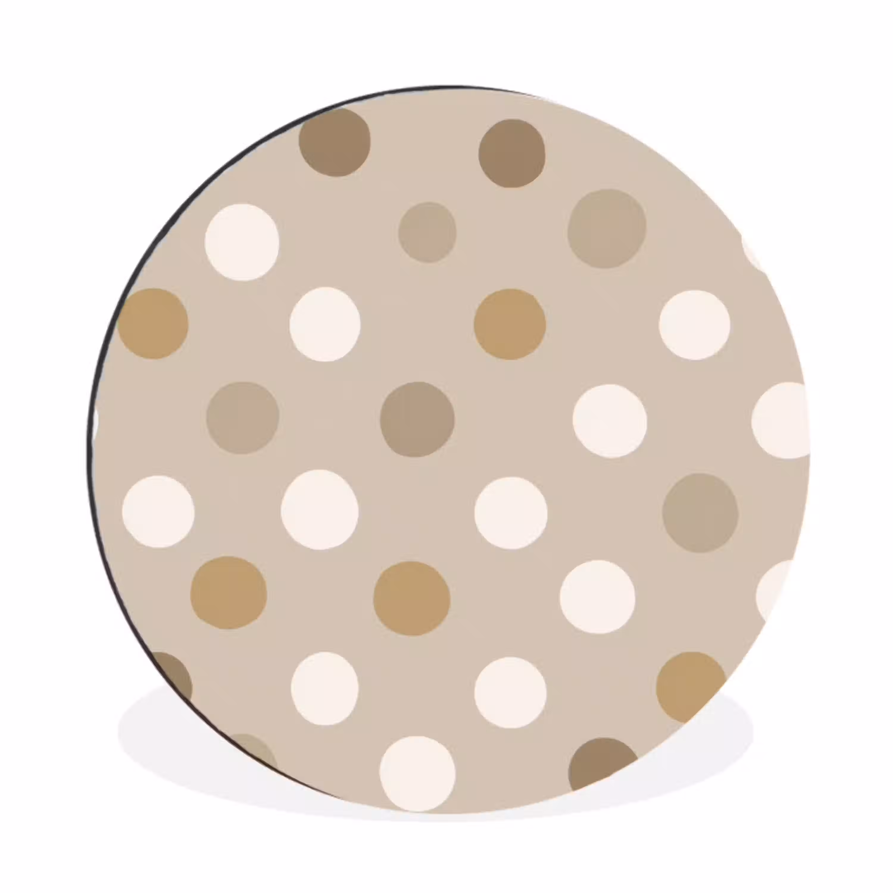Polka - Dots - Beige Wandcirkel aluminium klein 190 -3d