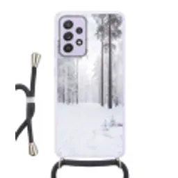 Bos - Sneeuw - Pad - Winter - Stilte Hoesje Samsung Galaxy A52 5G met koord klein -3d