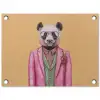 Panda - Pak - Zonnebril - Blauw tuinposter los doek klein -3d