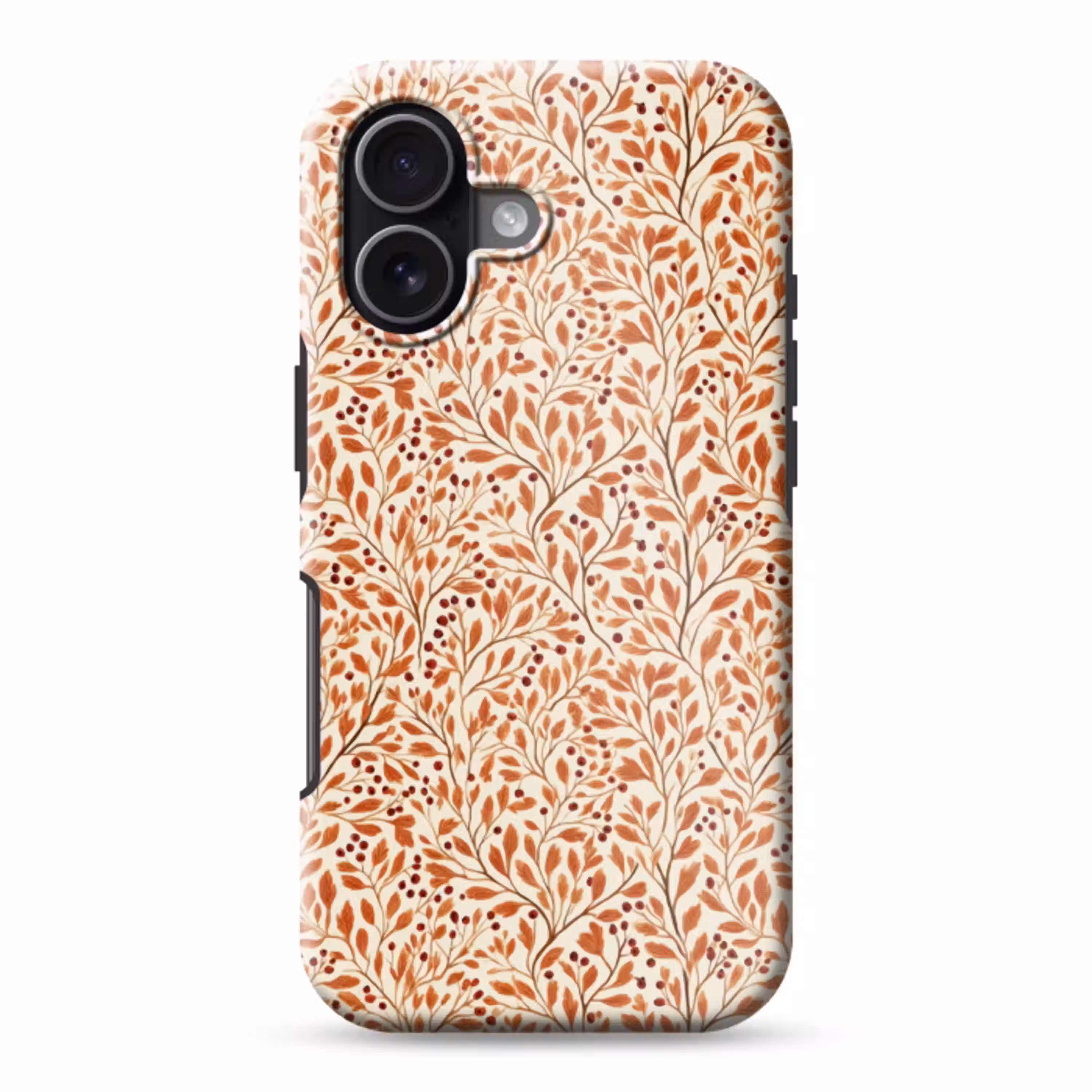 Bladeren - Botanisch  - Terracotta Toughcase MagSafe Apple iPhone 17 klein 1017 -3d