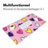 Hartjes - Valentijn - Patroon - Kleurrijk Muismat XXL klein -sfeer4