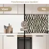 Zebra - Print - Klassiek - Zwart keuken achterwand 2 middel 871 -voor-na2_NL