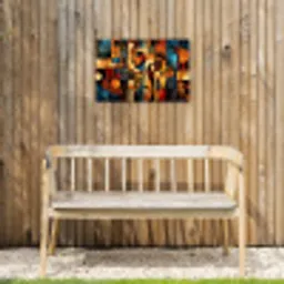 Figuren - Abstract - Symbolen Tuinposter op houten frame 2 cm dik klein -sfeer4