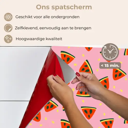 Roze - Watermeloen - Geel - Stippen keuken achterwand spatscherm klein 900 -spatscherm_NL