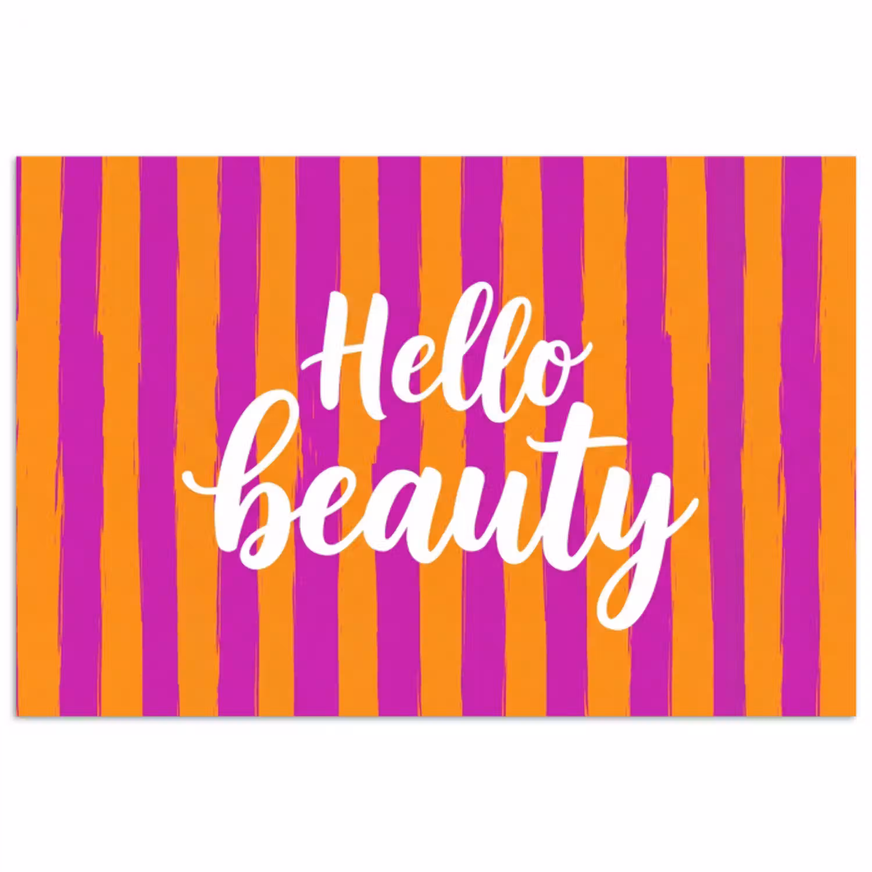 Modern - Hello - Oranje poster papier klein -3d