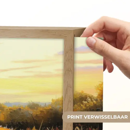 Klaproos - Bloemenveld - Kleurrijk Light Box met batterij (Wandlamp) middel -USP_websiteprintNL