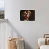 Portret - Vrouw - Bloemen tuinposter los doek klein -sfeer8