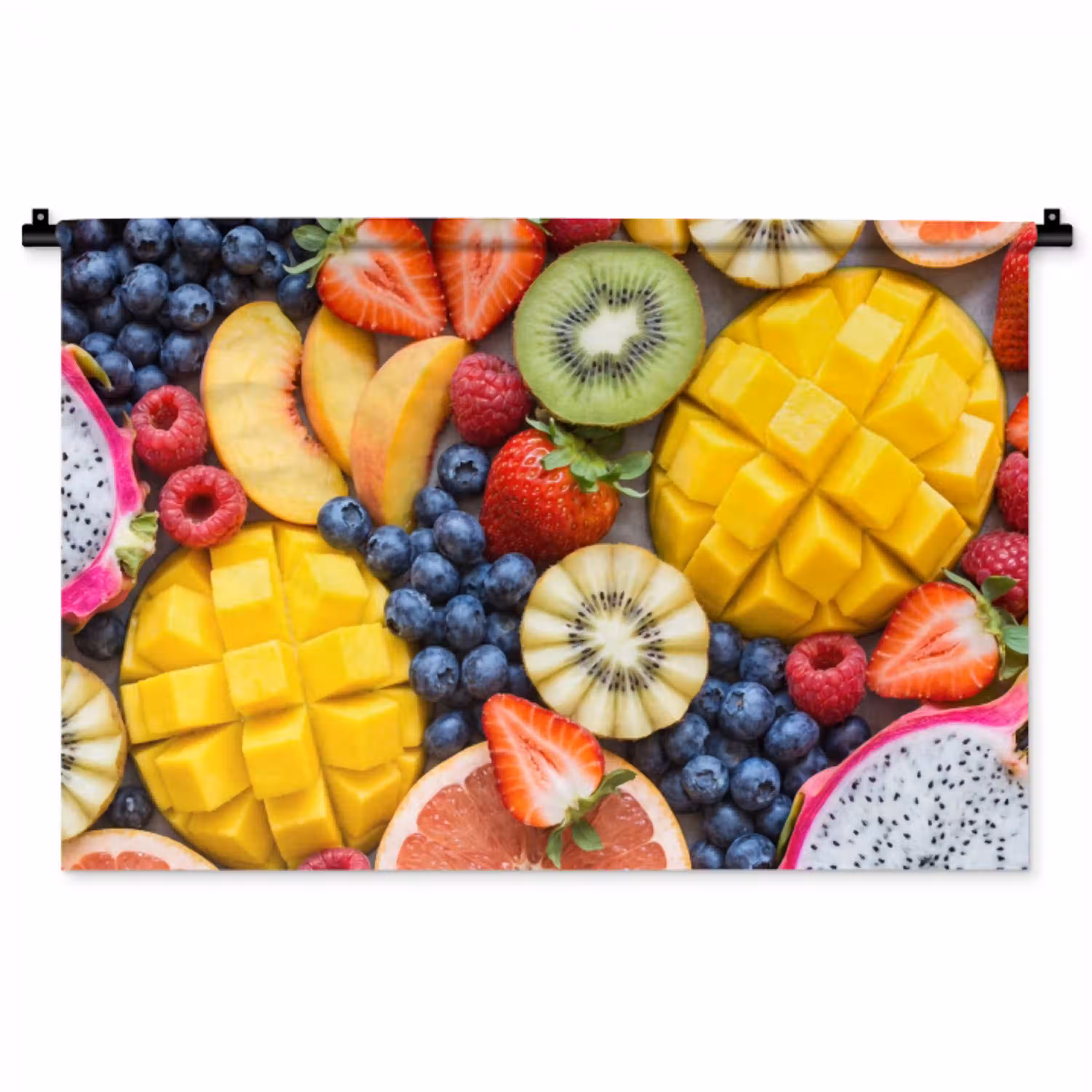Fruit - Versneden - Kleurrijk - Eten - Gezond Wandkleed katoen middel -zz3d