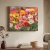 Bloemenveld - Klaprozen - Kleurrijk Textielframe zwart klein -sfeer3