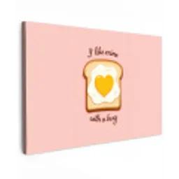 Brood - Illustratie - Quote - Roze Tuinposter op houten frame 2 cm dik klein -3d