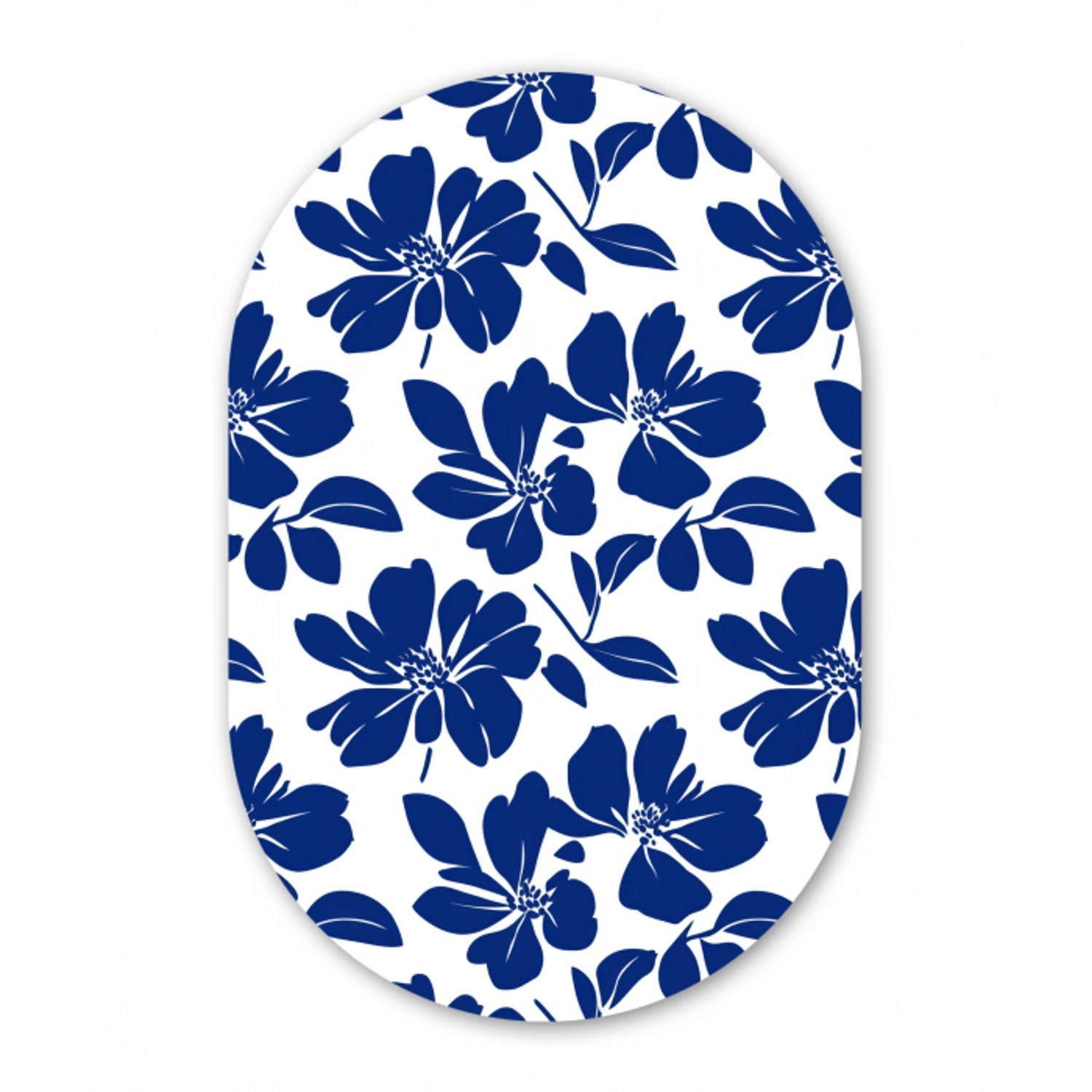 Floraal - Modern - Blauw Wandcirkel Ovaal Forex klein 630 -3d