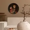 Oude vrouw en jongen met kaarsen - Schilderij van Peter Paul Rubens Wandcirkel kunststof plaat 5mm dik klein -sfeer1