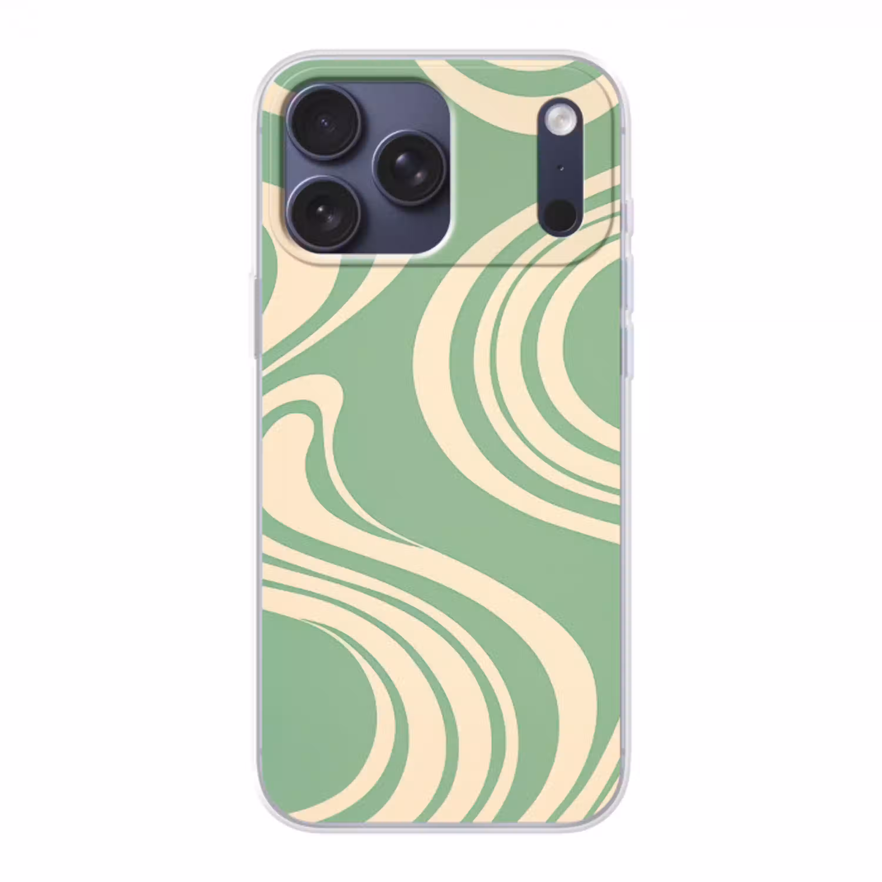 Golvende lijnen - Mintgroen - Dansende vormen Telefoonhoesje iPhone 17 Pro Max klein -3d