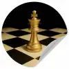 Schaakstuk - Koning - Schaakbord - Geblokt Wandcirkel behangsticker klein -3d