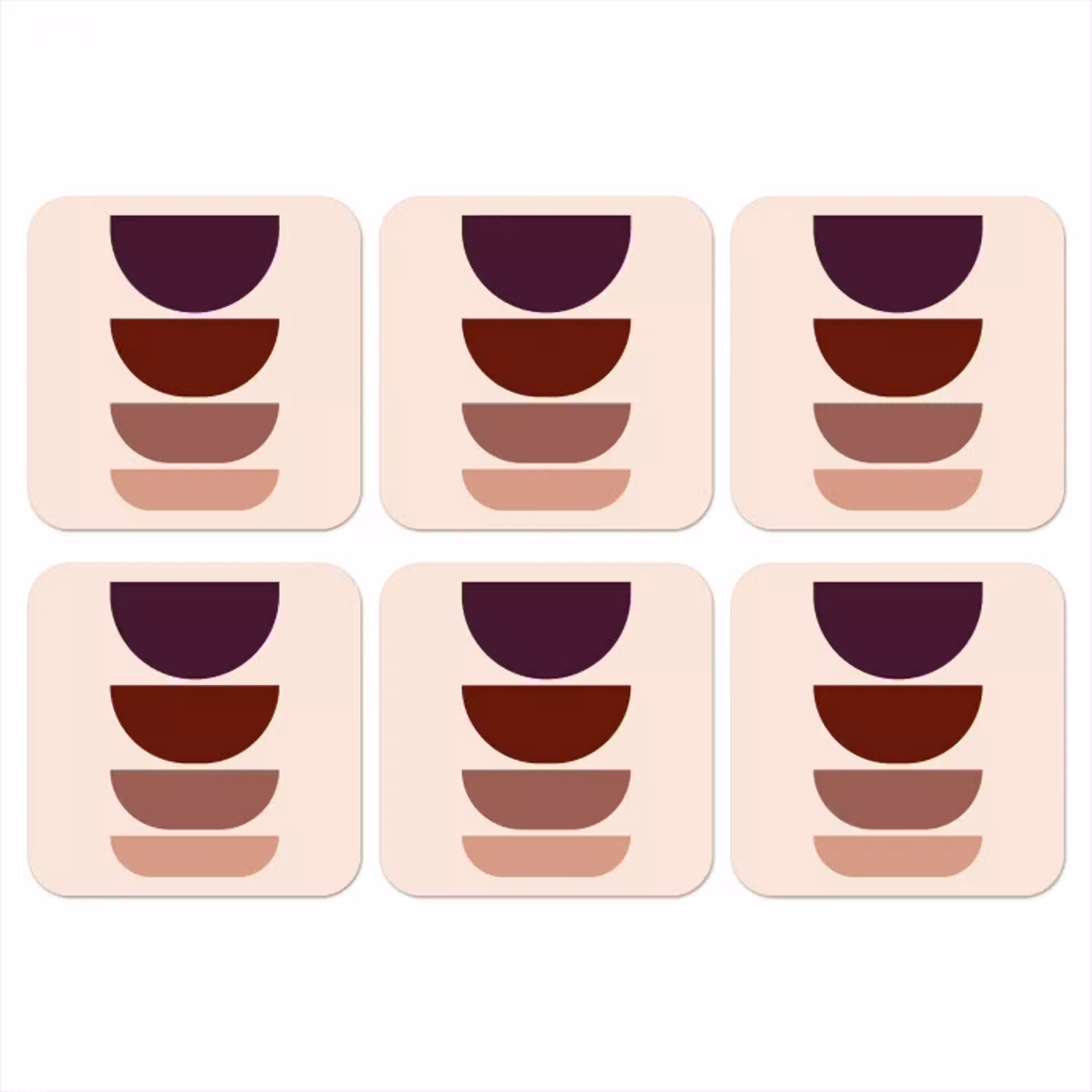 Harmonieus - Symmetrisch - Rood onderzetter kurk middel -3d