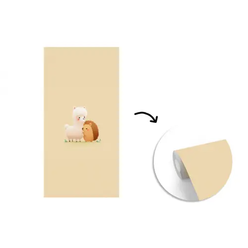 Alpaca - Egel - Bruin - Knuffelen fotobehang vinyl groot -3d