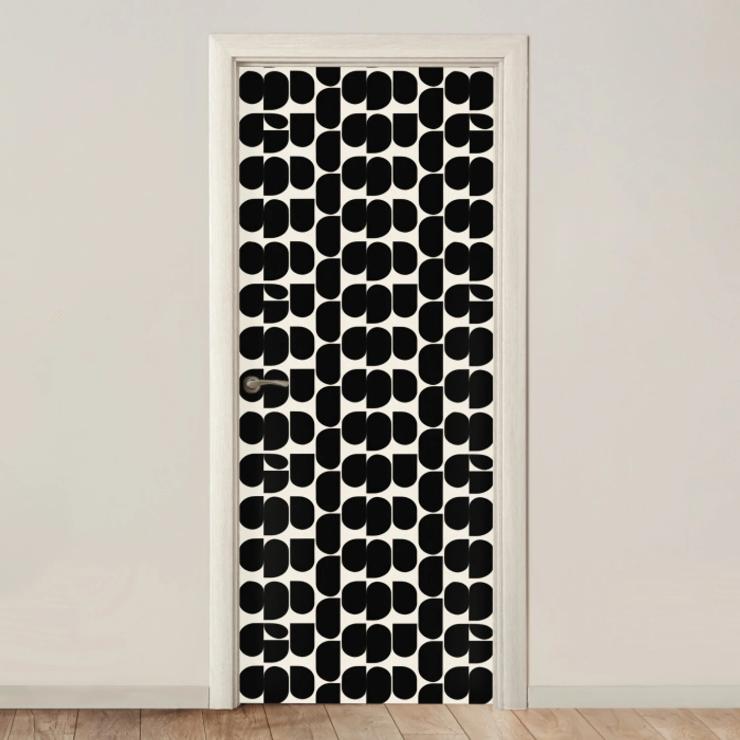 Modern - Patroon - Zwart deurposter klein 289 -3d_beige