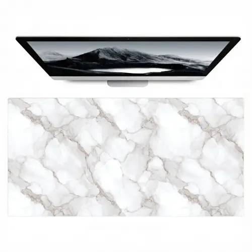Wit - Marmer - Bruin Muismat XXL klein 681 -zzz3d