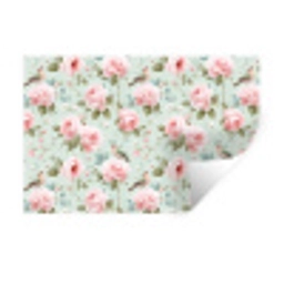 Rozen - Vogels - Pastel - Kleurrijk Muursticker klein 286 -3d