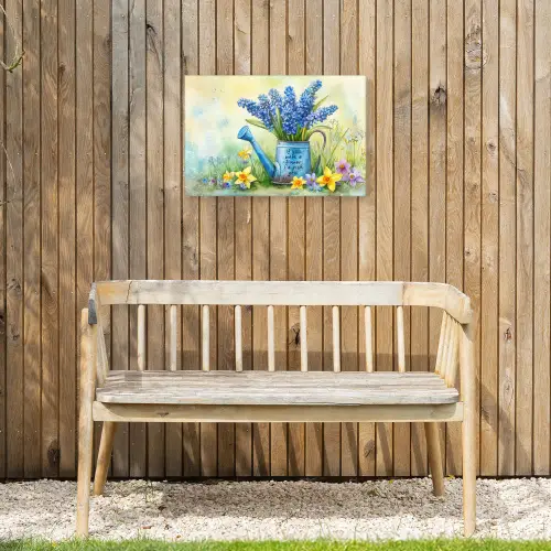 Lavendelbloemen - Quote - Gieter Tuinposter op houten frame 2 cm dik klein -sfeer4