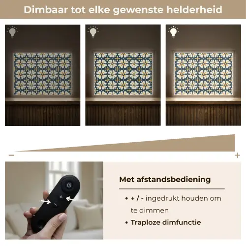 Motief - Tegel - Okergeel Light Box met batterij (Wandlamp) middel 907 -USP_dimbaarNL