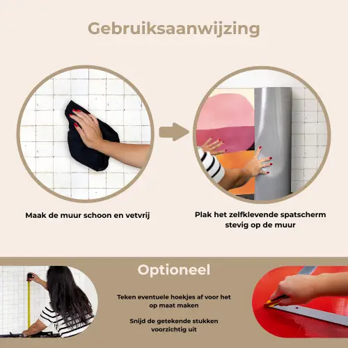 Vormen - Abstract - Kleurrijk keuken achterwand spatscherm klein -gebruiksaanwijzing_NL
