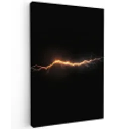 Gaming - Oranje - Bliksemflits - Licht Tuinposter op houten frame 2 cm dik middel -3d