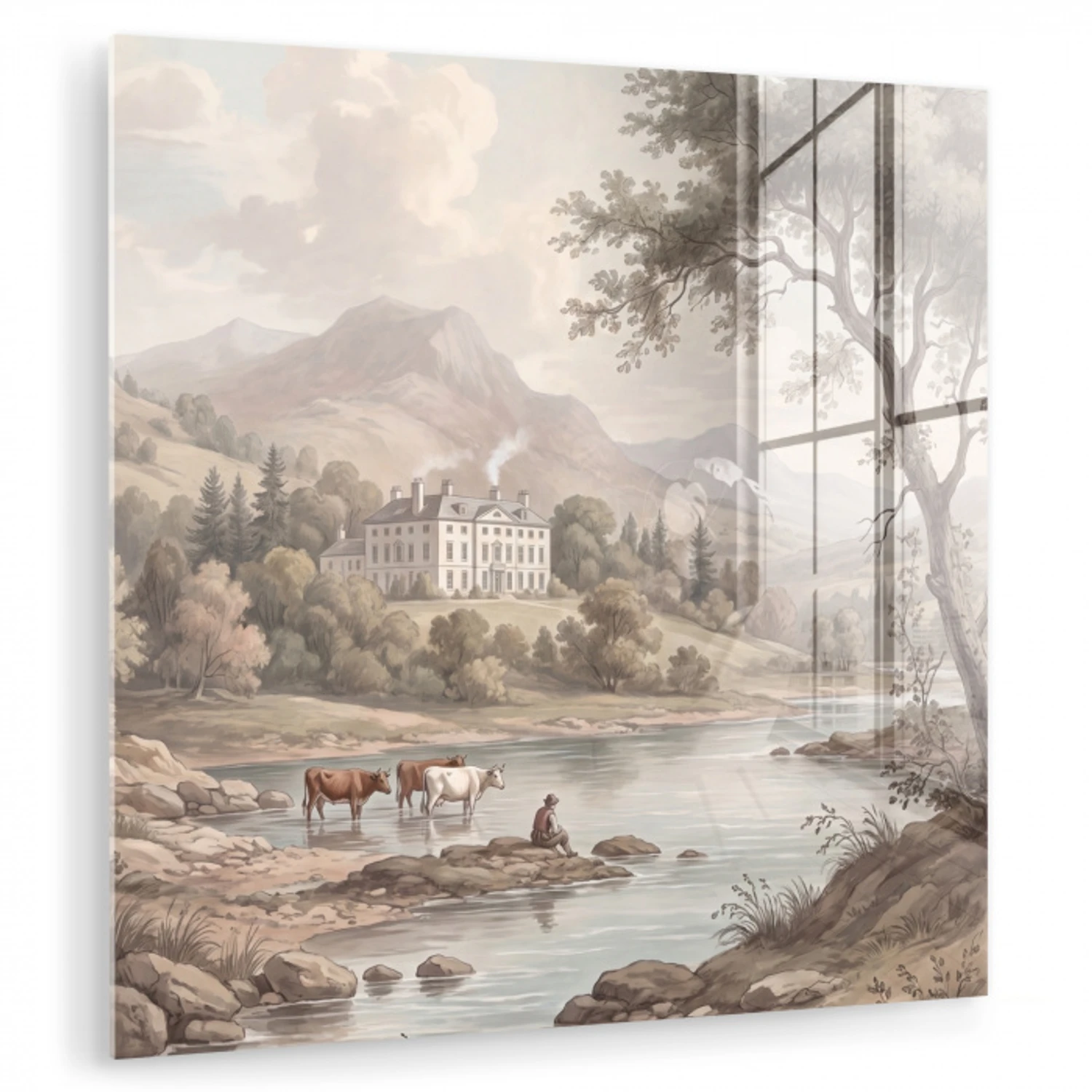 Landhuis - Rivier - Vee plexiglas 5mm klein -zzzproduct_nieuw