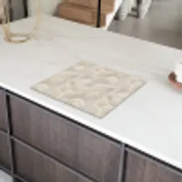 Lijnen - Waaier - Beige Inductie beschermer vinyl 3mm middel 274 -sfeer8
