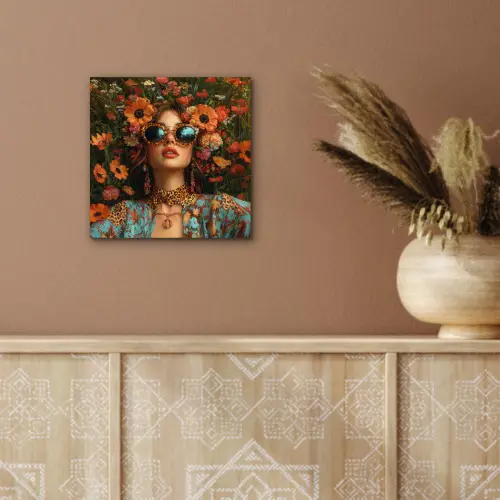 Vrouwen - Bloemen - Modern - Bril - Abstract aluminium wit klein -sfeer4