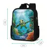 Groene schildpad aan het zwemmen Rugzak - Zwart middel -productfoto_formaten