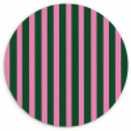 Verticale strepen - Groen - Roze Wandcirkel kunststof plaat 5mm dik klein 188 -3d