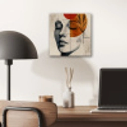 Gezicht - Cirkels - Kunst - Modern aluminium wit klein -sfeer5