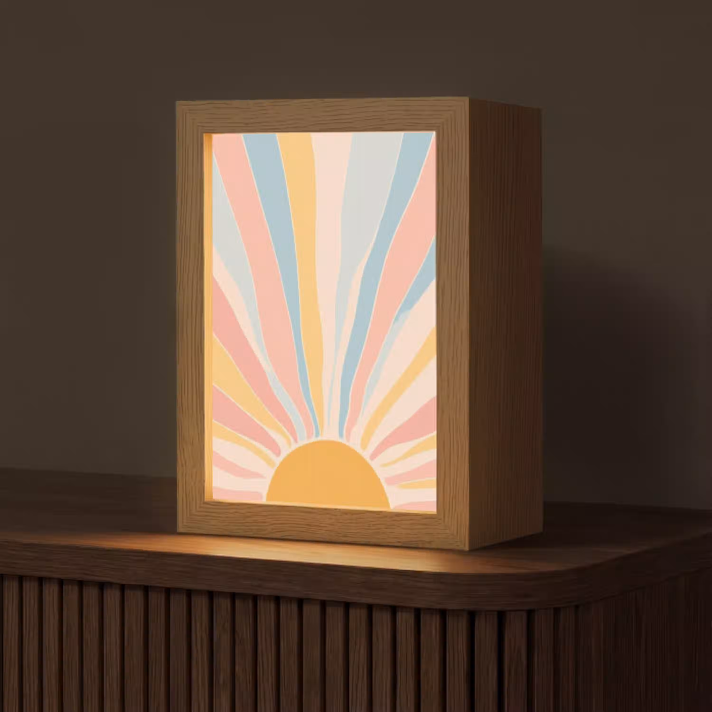Illustratie - Zon - Pastelkleuren Light Box met kabel (Tafellamp) klein -z3d_website