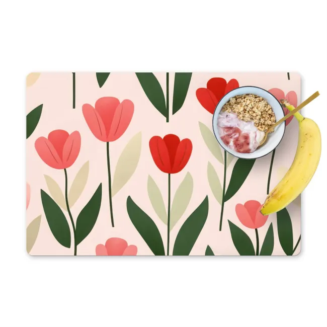 Placemat - 6 stuks - Tulpen - Modern - Roze