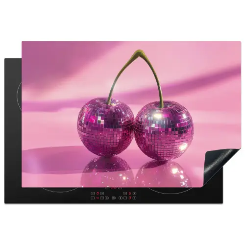 Glitter - Discobol - Roze - Kersen Inductie beschermer vinyl 3mm klein -3d