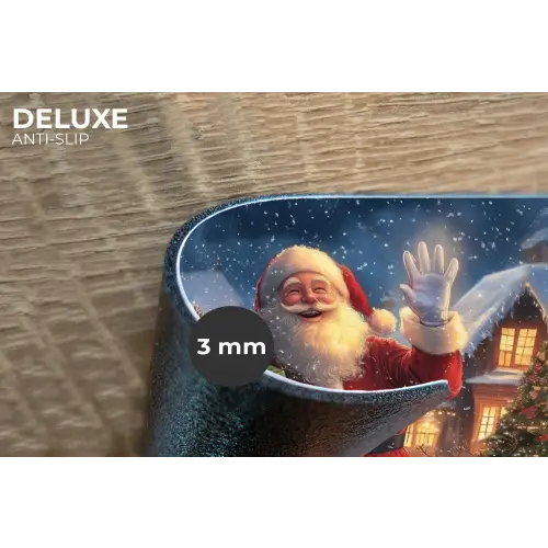 Kerstman - Dorp - Hert - Donker Placemat vinyl groot -closeup