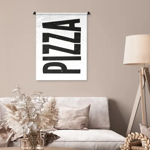 Pizza - Japandi - Decoratie - Vintage Wandkleed katoen klein -sfeer4