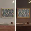Botanisch - Patroon - Blauw Light Box met batterij (Wandlamp) middel 907 -sfeer3